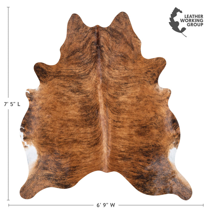 Brazilian Brindle Cowhide Rug Size 7'5" L x 6'9" W 8339