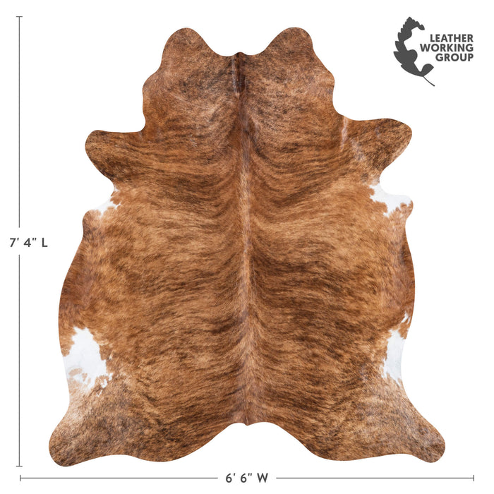 Brazilian Brindle Cowhide Rug Size 7'4" L x 6'6" W 8344