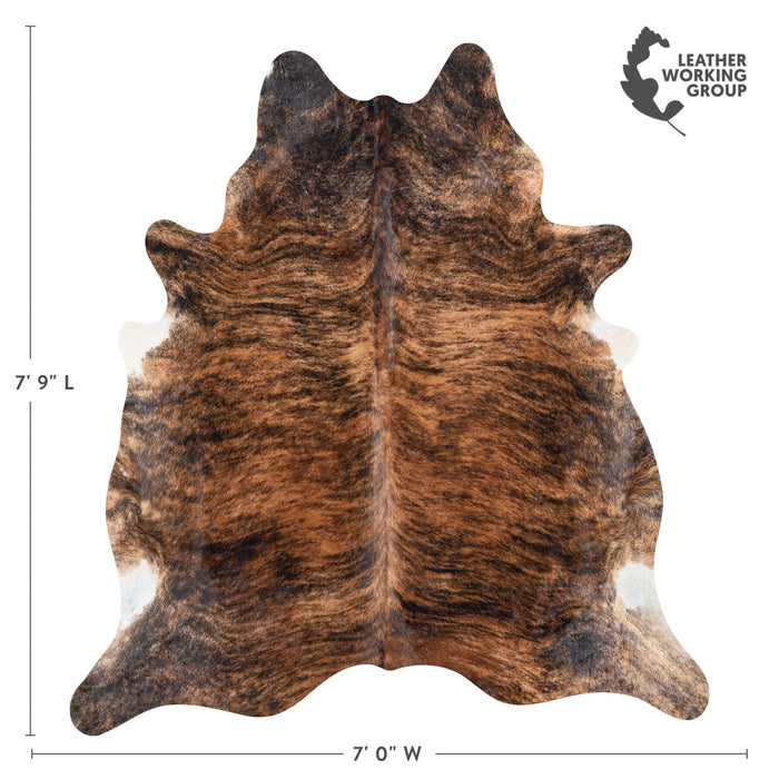 Brazilian Brindle Cowhide Rug Size 7'9" L x 7'0" W 8347