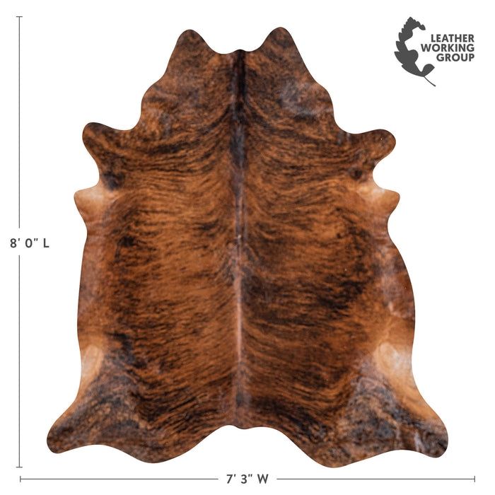 Brazilian Brindle Cowhide Rug Size 8'0" L x 7'3" W 8349