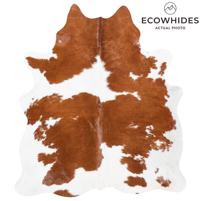 Brazilian Brown and White Cowhide Rug Size 6'6" L x 5'9" W 8362
