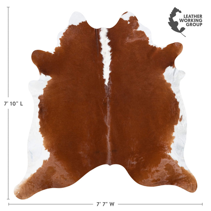 Brazilian Hereford Cowhide Rug Size 7'10" L x 7'7" W 8364