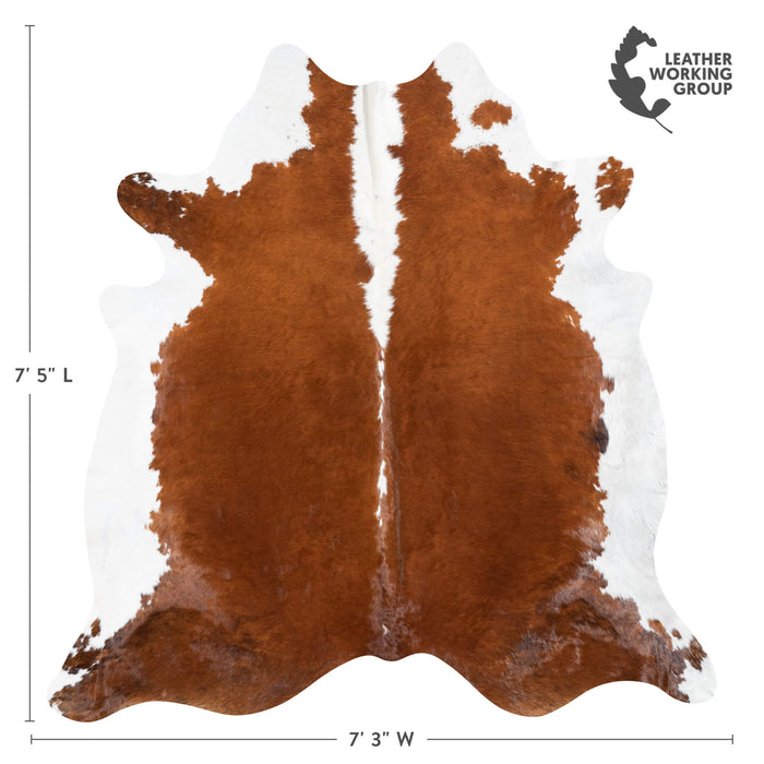 Brazilian Hereford Cowhide Rug Size 7'5" L x 7'3" W 8367