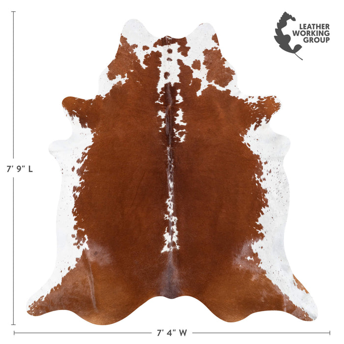 Brazilian Hereford Cowhide Rug Size 7'9" L x 7'4" W 8369