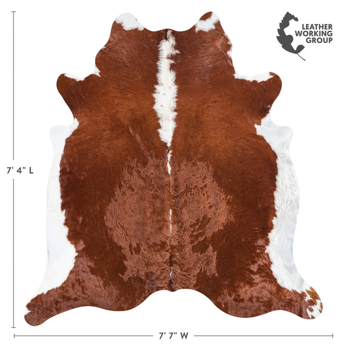 Brazilian Hereford Cowhide Rug Size 7'4" L x 7'7" W 8371