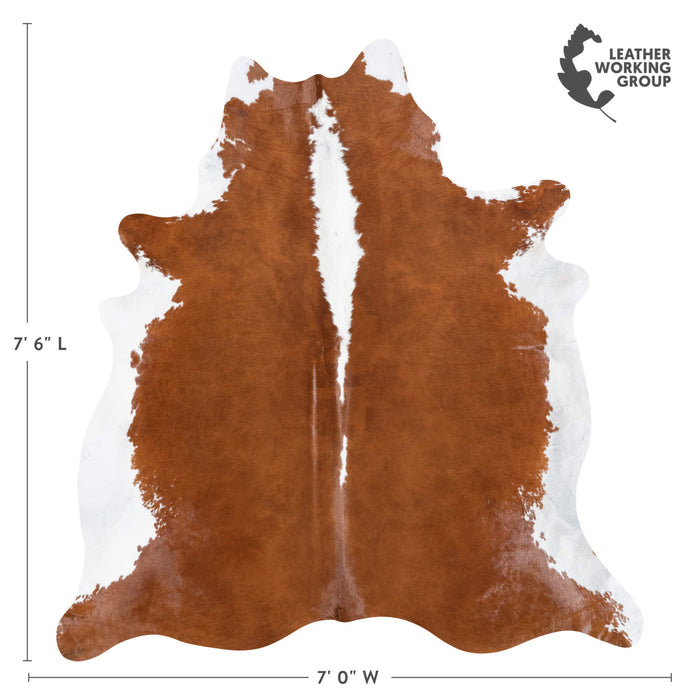 Brazilian Hereford Cowhide Rug Size 7'6" L x 7'0" W 8378