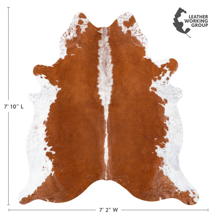 Brazilian Hereford Cowhide Rug Size 7'10" L x 7'2" W 8383