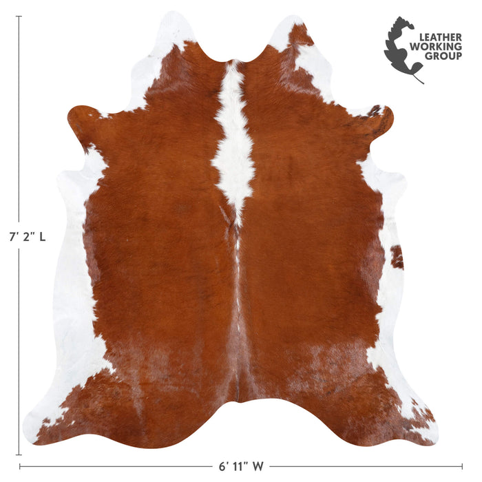 Brazilian Hereford Cowhide Rug Size 7'2" L x 6'11" W 8400