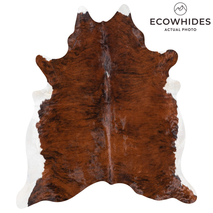 Brazilian Brindle White Belly Cowhide Rug Size 6'6" L x 5'9" W 8434