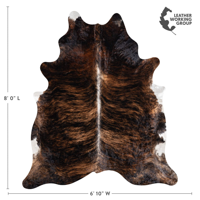 Brazilian Brindle Cowhide Rug Size 8'0" L x 6'10" W 8472