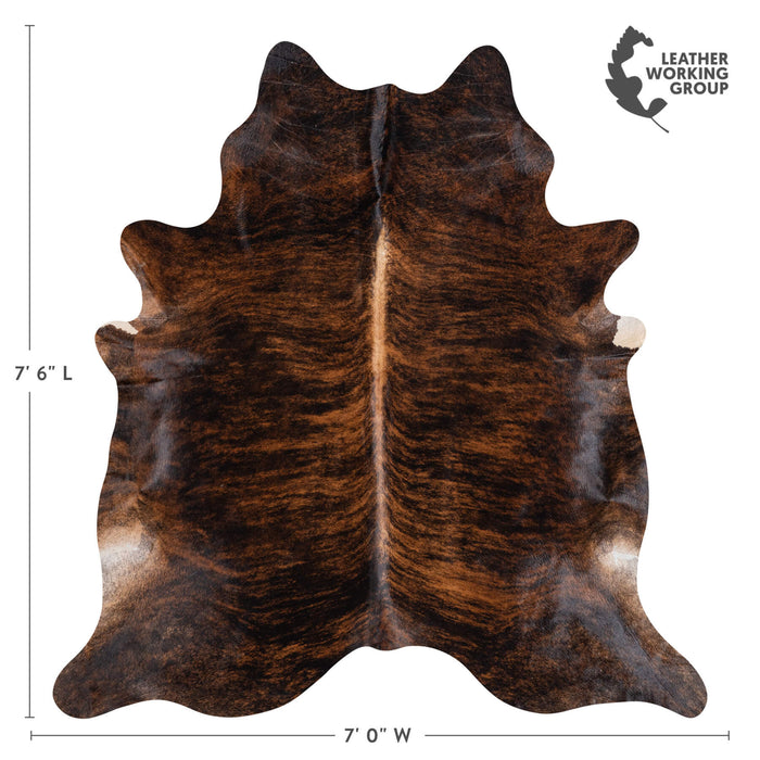 Brazilian Brindle Cowhide Rug Size 7'6" L x 7'0" W 8474