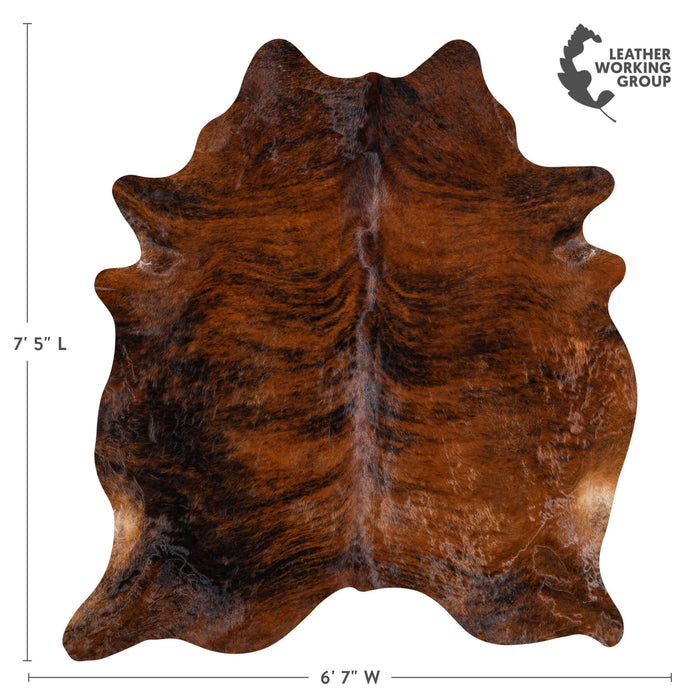 Brazilian Brindle Cowhide Rug Size 7'5" L x 6'7" W 8475