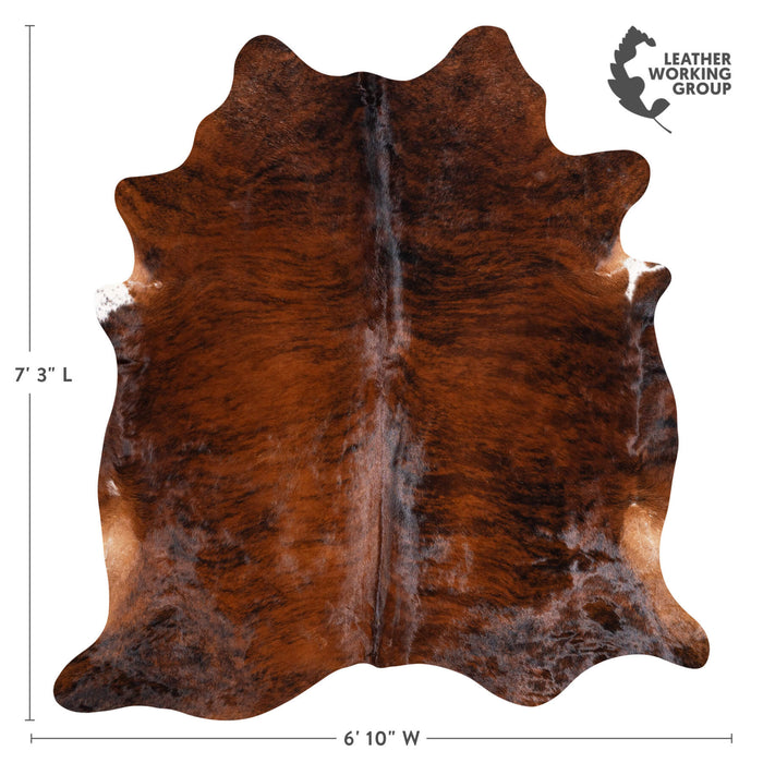Brazilian Brindle Cowhide Rug Size 7'3" L x 6'10" W 8476
