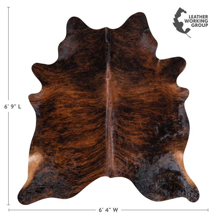 Brazilian Brindle Cowhide Rug Size 6'9" L x 6'4" W 8494