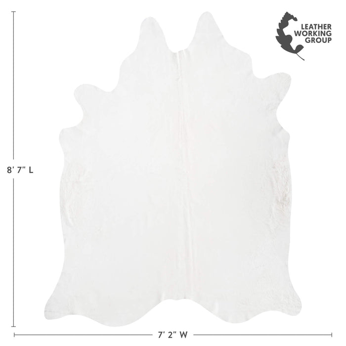 Brazilian White Cowhide Rug Size 8'7" L x 7'2" W 8504