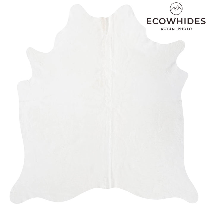 Brazilian White Cowhide Rug Size 6'10" L x 6'6" W 8509