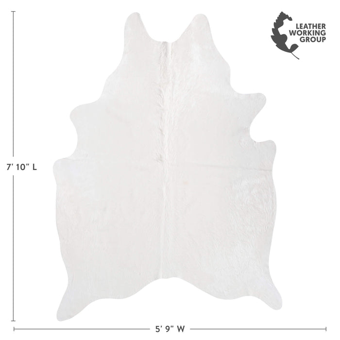Brazilian White Cowhide Rug Size 7'10" L x 5'9" W 8510
