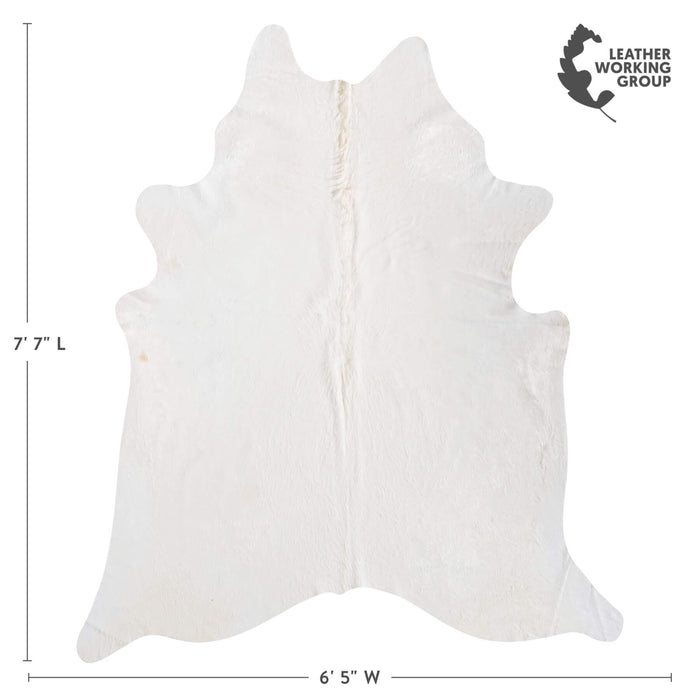 Brazilian White Cowhide Rug Size 7'7" L x 6'5" W 8516