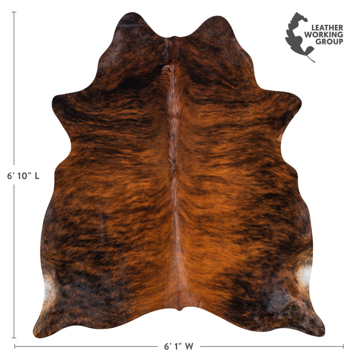 Brazilian Brindle Cowhide Rug Size 6'10" L x 6'1" W 8520