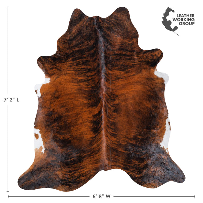 Brazilian Brindle Cowhide Rug Size 7'2" L x 6'8" W 8522