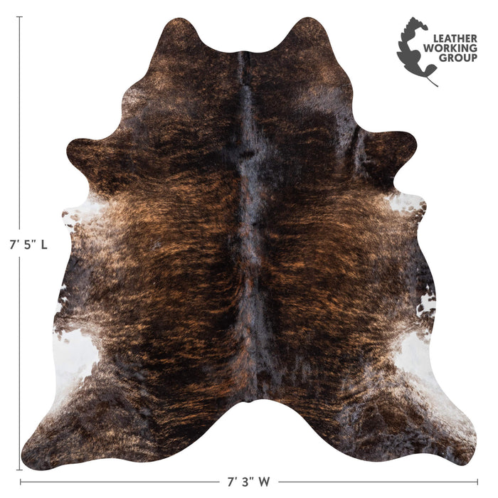 Brazilian Brindle Cowhide Rug Size 7'5" L x 7'3" W 8523