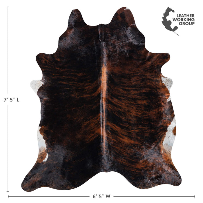 Brazilian Dark Brindle Cowhide Rug Size 7'5" L x 6'5" W 8527