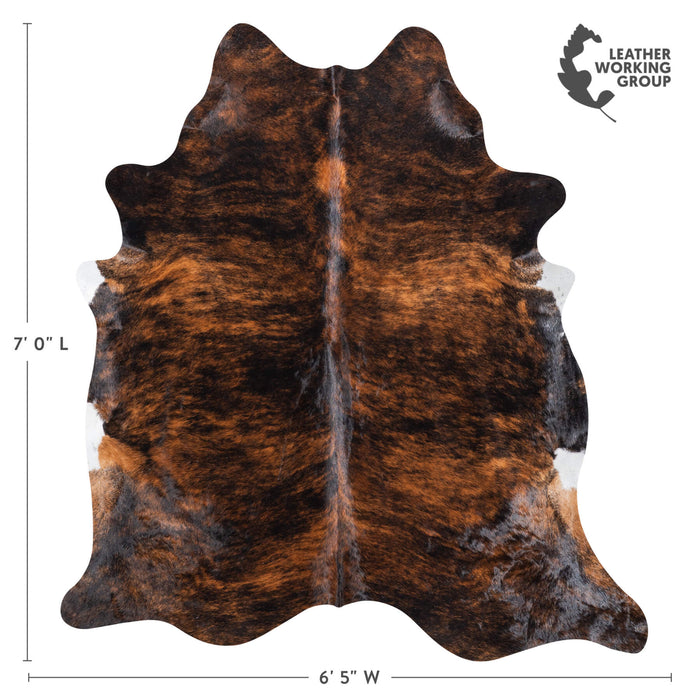Brazilian Brindle Cowhide Rug Size 7'0" L x 6'5" W 8528