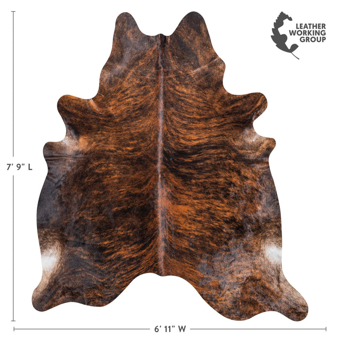 Brazilian Brindle Cowhide Rug Size 7'9" L x 6'11" W 8530