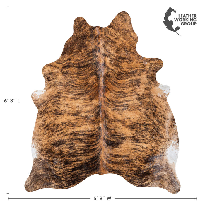 Brazilian Brindle Cowhide Rug Size 6'8" L x 5'9" W 8534