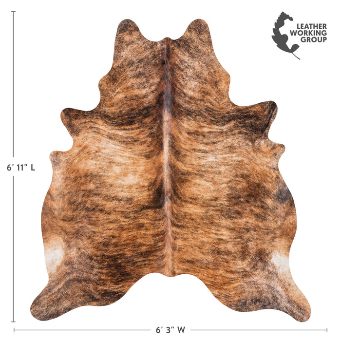 Brazilian Brindle Cowhide Rug Size 6'11" L x 6'3" W 8536