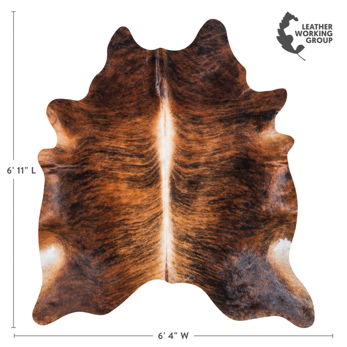 Brazilian Brindle Cowhide Rug Size 6'11" L x 6'4" W 8537