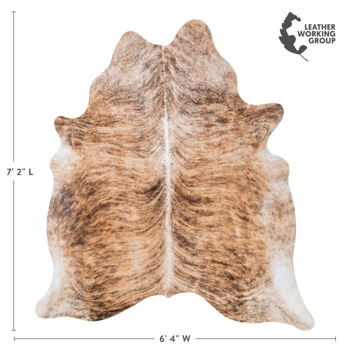 Brazilian Brindle Cowhide Rug Size 7'2" L x 6'4" W 8538