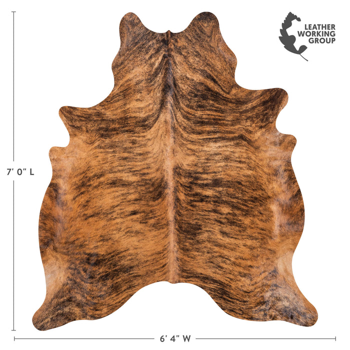 Brazilian Brindle Cowhide Rug Size 7'0" L x 6'4" W 8541