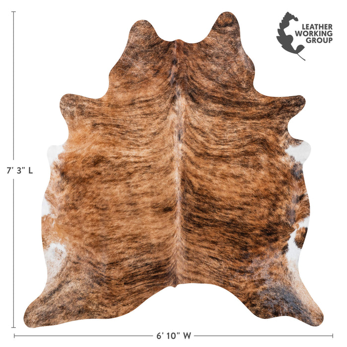 Brazilian Brindle Cowhide Rug Size 7'3" L x 6'10" W 8542