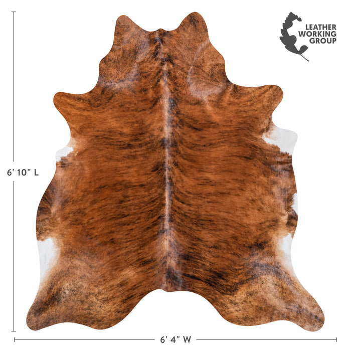 Brazilian Brindle Cowhide Rug Size 6'10" L x 6'4" W 8549