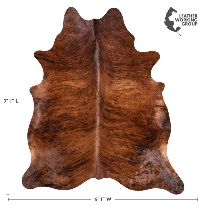 Brazilian Brindle Cowhide Rug Size 7'1" L x 6'1" W 8550