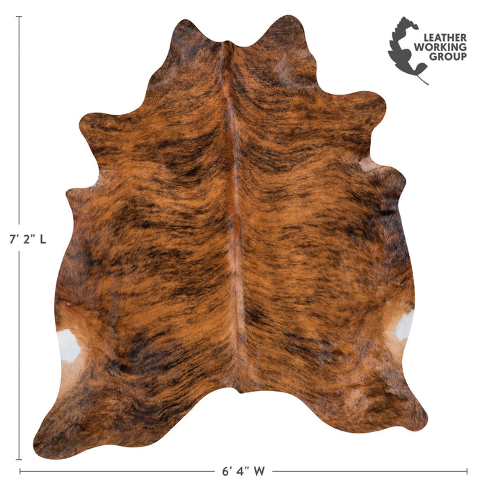 Brazilian Brindle Cowhide Rug Size 7'2" L x 6'4" W 8552