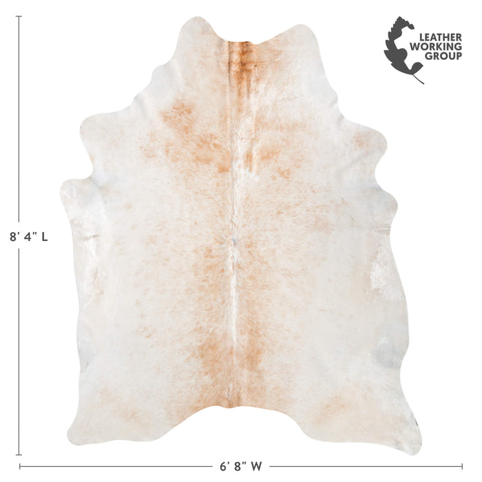 Brazilian Palomino and White Cowhide Rug Size 8'4" L x 6'8" W 8563