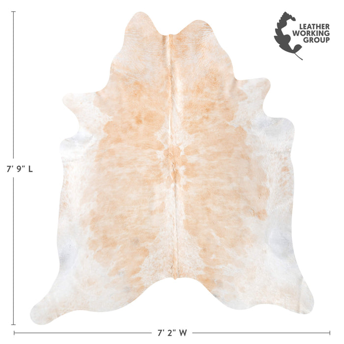 Brazilian Palomino and White Cowhide Rug Size 7'9" L x 7'2" W 8564