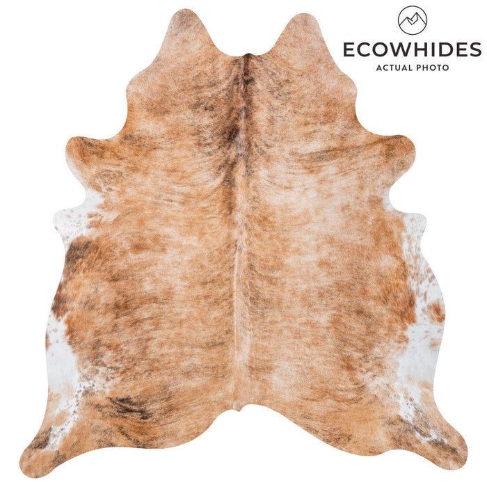 Brazilian Brindle White Belly Cowhide Rug Size 7'7" L x 7'2" W 8566