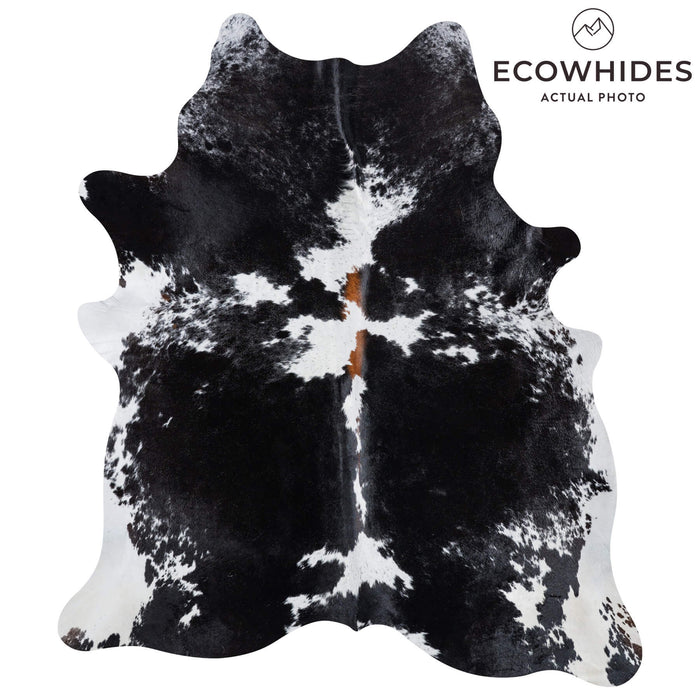 Brazilian Black and White Cowhide Rug Size 7'7" L x 6'6" W 8568