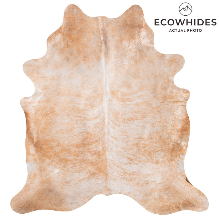 Brazilian Palomino and White Cowhide Rug Size 7'4" L x 6'9" W 8571