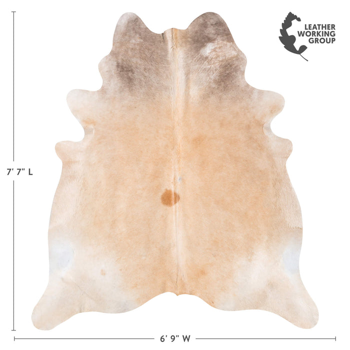 Brazilian Beige Cowhide Rug Size 7'7" L x 6'9" W 8584