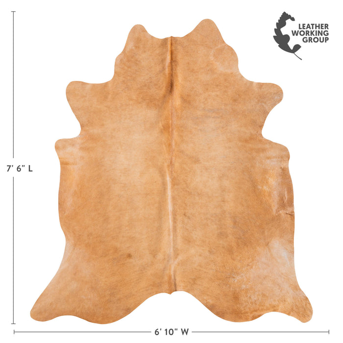 Brazilian Beige Cowhide Rug Size 7'6" L x 6'10" W 8589