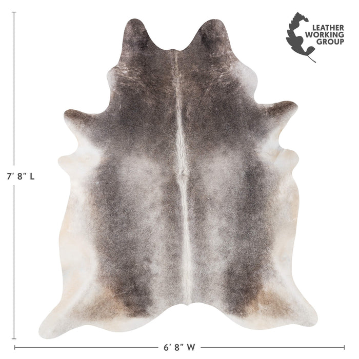 Brazilian Grey Palomino Cowhide Rug Size 7'8" L x 6'8" W 8597