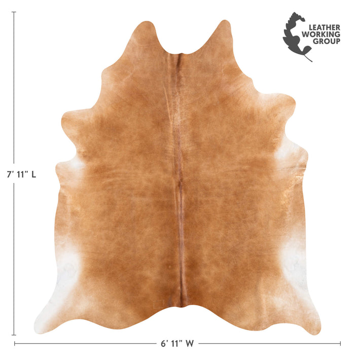 Brazilian Brown Cowhide Rug Size 7'11" L x 6'11" W 8605