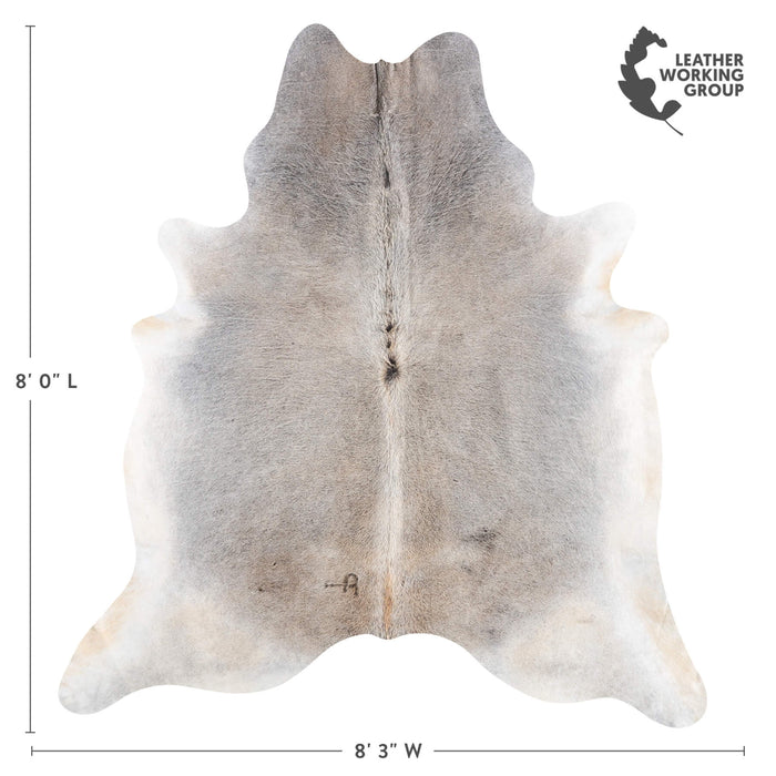 Brazilian Grey Cowhide Rug Size 8'0" L x 8'3" W 8618