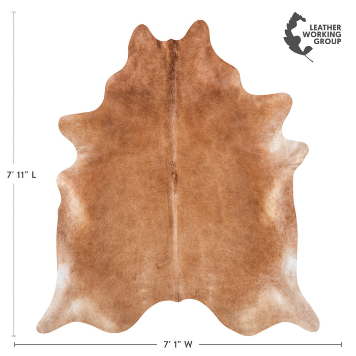 Brazilian Beige Cowhide Rug Size 7'11" L x 7'1" W 8624