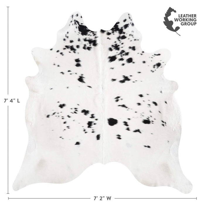 Brazilian Black Salt and Pepper Cowhide Rug Size 7'4" L x 7'2" W 8633