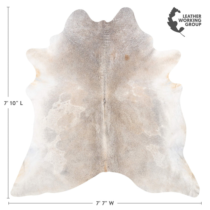 Brazilian Grey Palomino Cowhide Rug Size 7'10" L x 7'7" W 8634